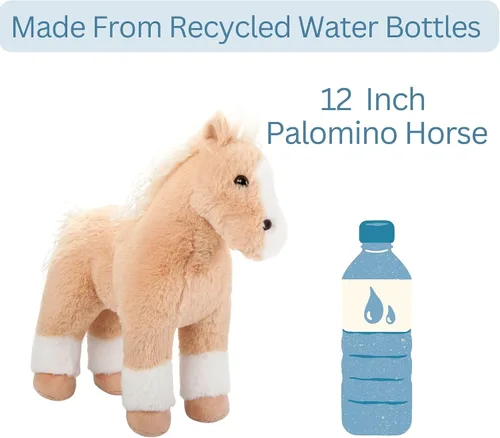 Miniatura 5 de The Petting Zoo Peluche de caballo Palamino de pie, regalos para niños, animales salvajes de corral Onez, juguete de peluche de caballo Palamino, 12