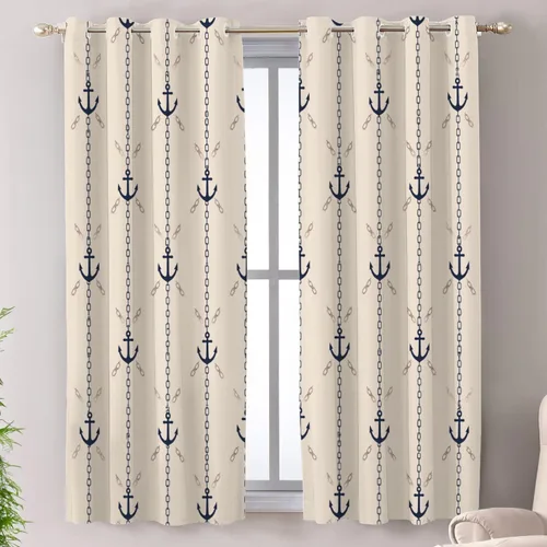 Miniatura 125 de Shrahala Abstract Pattern Geometric Blackout Window Curtains, Concentric Squares Thermal Insulated Curtains Grommet Long Drapes for Bedroom,Living