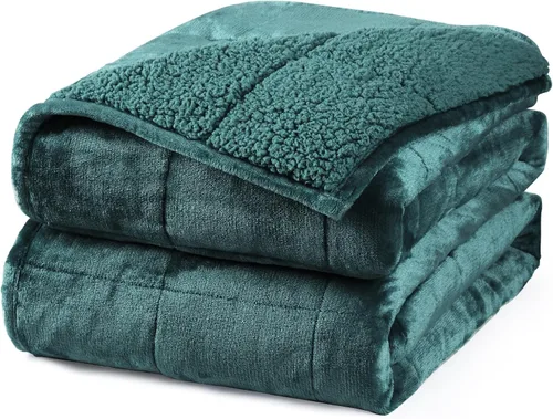 Miniatura 19 de Aemicion Manta con peso para niños de 7 libras, tamaño individual de 41 x 60 pulgadas, cómoda, suave y esponjosa Sherpa, manta pesada para niños