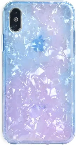VELVET CAVIAR Funda brillante iridiscente para iPhone Xs Max, funda protectora estética para mujer (cuarzo ópalo azul)
