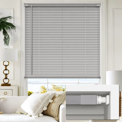 Miniatura 9 de LazBlinds sin herramientas sin taladro persianas mini de vinilo de 1 pulgada, persianas inalámbricas para ventanas, persianas y cortinas
