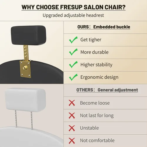Miniatura 8 de FreSup Silla de salón para estilista, sillas de estilista con bomba hidráulica resistente, silla giratoria de 360°, silla de estilo ajustable