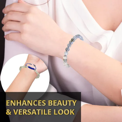 Miniatura 102 de Adjustable Crystal Bracelet – Gemstone Bead Bracelet with Adjustable Macrame String – Chic Gemstone Bracelet for Men and Women – 8mm Round Healing