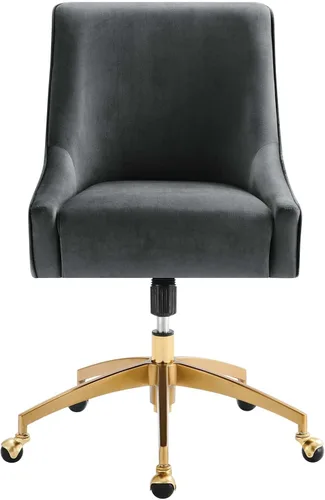 Miniatura 6 de Modway Discern Performance - Silla de oficina giratoria de terciopelo en color gris