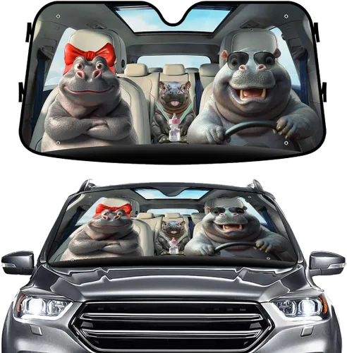 Miniatura 9 de GENANY - Cubierta de parabrisas de flamenco para automóvil, SUV, camión (55 x 30 pulgadas), protector térmico plegable, persianas para ventanas