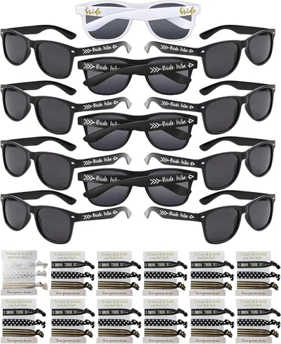Miniatura 5 de Gafas de sol para despedida de soltera – Juego de 12, 10, 6 – Tribu de novia y dama de honor vasos de boda a granel