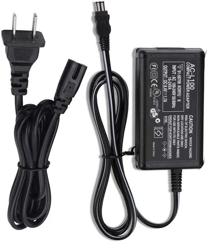 AC-L100 Adaptador de fuente de alimentación de CA, repuesto para Sony AC-L10A, AC-L10B, AC-L10C AC-L15A/B AC-L100C, para cámaras Sony Handycam