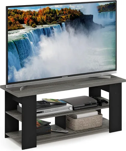 Furinno JAYA - Soporte para TV, roble francés, gris/negro Roble Francés/Negro