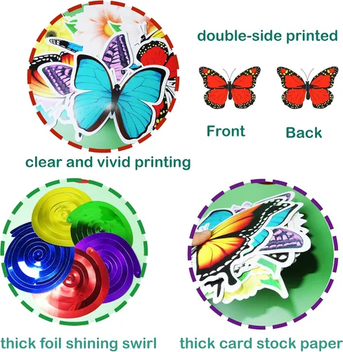 Miniatura 5 de HADDIY Decoraciones de fiesta de cumpleaños de mariposas y flores, juego de 30 unidades para decoración de techo de primavera y verano para aula