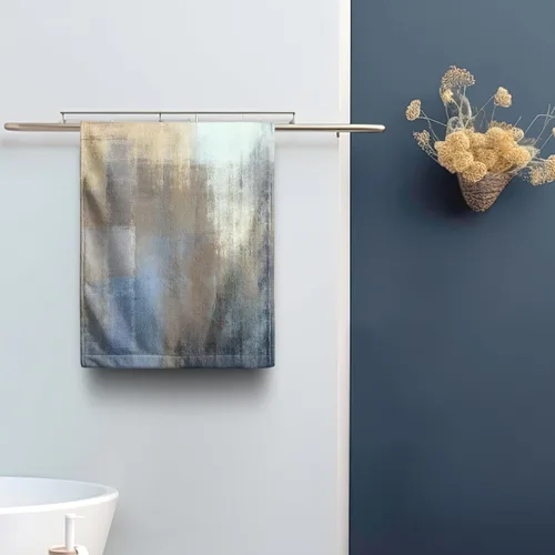 Miniatura 5 de Toallas de Mano Azul Gris Marrón para Baño Negras Pintura Moderna de Arte Abstracto Toallas de Cocina Suave Absorbente Toalla de Huésped Punta