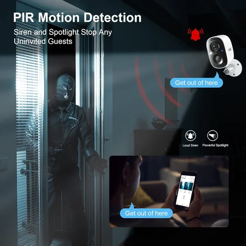Miniatura 3 de DCT Cámaras de seguridad inalámbricas para exteriores: Cámaras de batería WiFi para el hogar Exterior 2K Color Visión nocturna Cámara de vigilancia