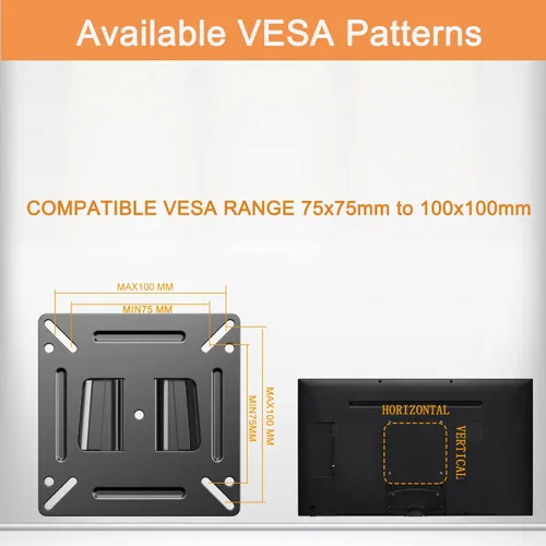 Miniatura 8 de Soporte de pared para monitor para la mayoría de televisores de 14 a 24 pulgadas, soporte universal de pared para TV pequeño para caravana, soporte