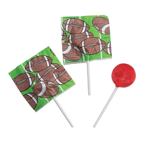 Ventosas temáticas de fútbol (55 paletas envueltas individualmente) Sabores de frutas