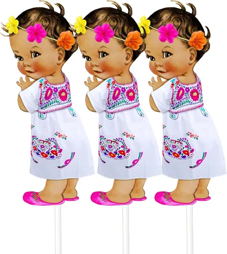 Miniatura 4 de Centro de mesa de fiesta mexicana para niño y niña, recortes de taco, cumpleaños, baby shower, cinco de mayo, decoración de mesa (niño)