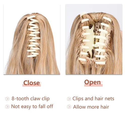 Miniatura 253 de Extensiones de cola de caballo de cabello rubio, extensiones de cola de caballo para mujer, pinza de extensiones de cabello rizado de 12 pulgadas