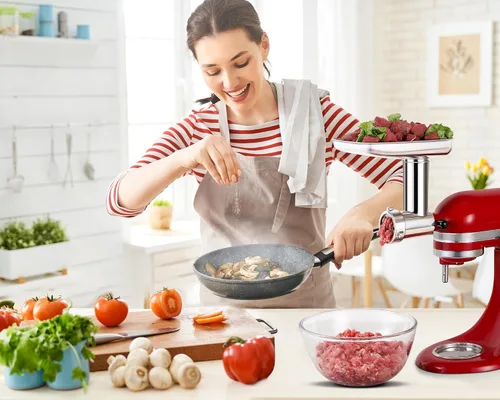 Miniatura 8 de KINGEAGLE - Accesorio para molinillo de alimentos para mezcladores KitchenAid, juego de accesorios para picadora de carne de acero inoxidable apto
