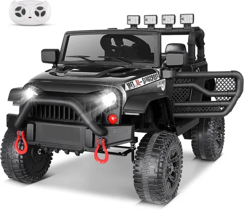 Hikole - Coches eléctricos para niños, juguetes con batería de 12V con control remoto para padres, suspensión de resortes, conducción multiterreno,