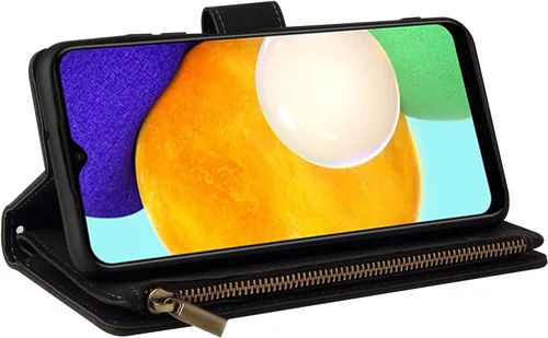 Miniatura 2 de Asuwish Funda compatible con Samsung Galaxy A03s, protector de pantalla de vidrio templado y funda de cuero con tapa para tarjetero, accesorios