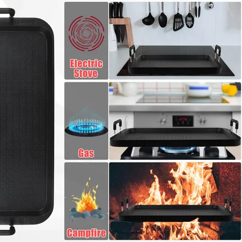 Miniatura 5 de Parrilla plana - Plancha antiadherente para estufa, aluminio, apta para lavavajillas