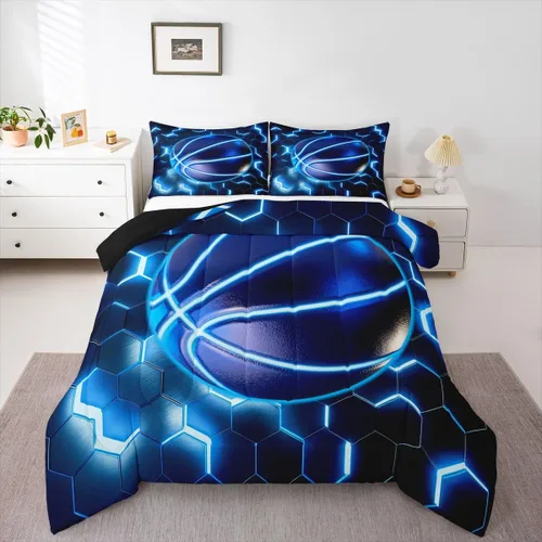 Miniatura 23 de Erosebridal Juego de edredón de béisbol tamaño individual, juegos de ropa de cama deportiva para niños, edredones y juegos de ropa de cama de nido