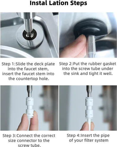 Miniatura 6 de Grifo de agua potable,Grifo de filtro de agua sin plomo,Grifos de ósmosis inversa fáciles de instalar para fregadero de barra de cocina, acero