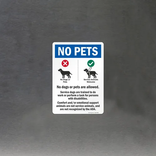 Miniatura 8 de SmartSign Paquete de 4 etiquetas adhesivas de animales de apoyo emocional de 7 x 5 pulgadas con símbolos de perro, poliéster laminado de 5 mil