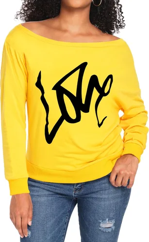 Miniatura 2 de AM CLOTHES Sweatshirt for Women Off The Shoulder Tops Long Sleeve Sweatshirts Oversized Sweaters Shirts