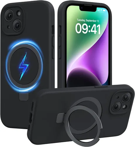 Miniatura 44 de Miracase Funda diseñada para iPhone 13, con protector de pantalla de vidrio templado, forro de microfibra suave antiarañazos, funda de goma