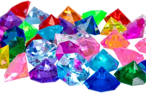 Miniatura 4 de Joyas, gemas de acrílico con forma de diamante, para búsqueda del tesoro (36 unidades)
