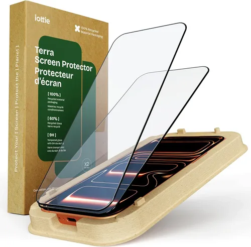 Miniatura 11 de iOttie Terra - Protector de pantalla de vidrio templado para iPhone 16, grado militar, dureza 9H, inastillable, resistente a los arañazos