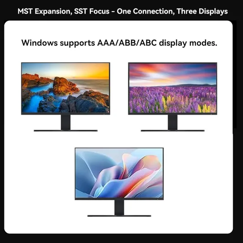 Miniatura 3 de Displayport a divisor HDMI dual extendido para pantalla doble 4K @60Hz puerto de pantalla a 2 adaptador HDMI para tarjetas gráficas de computadora