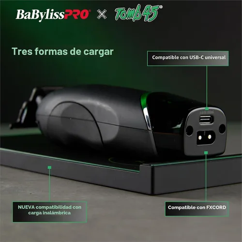 Miniatura 6 de BaBylissPRO x Tomb45 Recortadora de Pelo con Carga Inalámbrica para Hombres