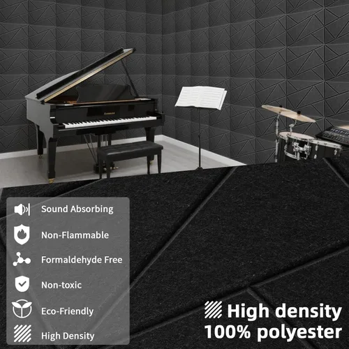 Miniatura 4 de Art3dwallpanels Paquete de 12 Paneles Acústicos de 12" X 12" Paneles de Pared Insonorizantes Autoadhesivos Amortiguadores de Sonido, Decoración
