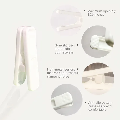 Miniatura 5 de Pinzas de plástico fuertes, paquete de 16 pasadores de ropa resistentes, pinzas antideslizantes, clips para astillas, clip para colgar, inoxidables