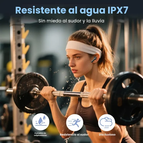 Miniatura 8 de Auriculares inalámbricos, auriculares Bluetooth con estéreo de graves profundos, reproducción de 48 horas con pantalla de alimentación LED, ligeros