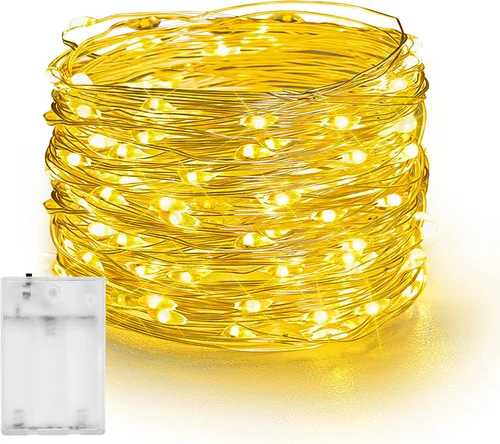 Miniatura 15 de Dazzle Bright - Guirnalda de luces de hadas de Halloween, 60 luces LED de 20 pies de alambre de cobre a batería y resistente al agua, decoraciones