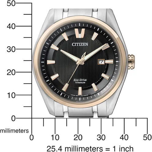 Miniatura 2 de Citizen AW1244-56E Eco-Drive - Reloj de titanio plateado con esfera negra para hombre