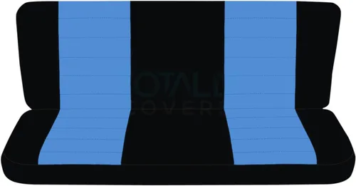 Miniatura 10 de Totally Covers Compatible con fundas de asiento de camión de dos tonos Ford F-150 Super Cab 1997-2003 (banco dividido trasero 40/60): negro y azul