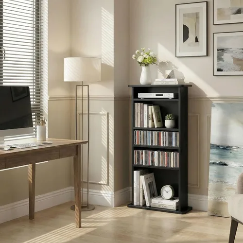 Miniatura 2 de ZENY Gabinete de almacenamiento multimedia, estante de DVD, estante organizador de libros, torre de medios de audio, 36 x 19 x 7 pulgadas
