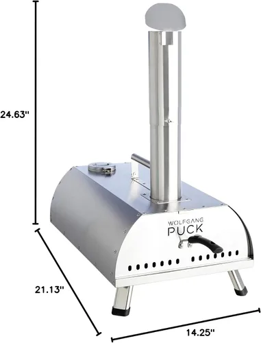Miniatura 7 de Wolfgang Puck Horno de pizza al aire libre, acero inoxidable duradero, horno de pizza portátil, almacenamiento compacto, horno de pizza de pellets