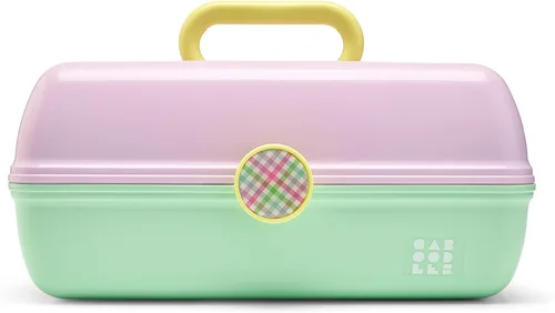 Miniatura 14 de Caboodles On-The-Go Girl - Caja de maquillaje para chicas, dos tonos violeta sobre brillo plateado, caja organizadora de maquillaje de plástico
