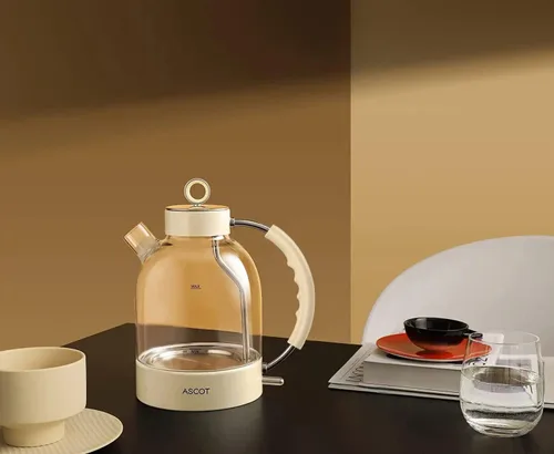 Miniatura 5 de ASCOT Hervidor eléctrico, caldera de té eléctrica de vidrio, regalos para hombres/mujeres/familia, calentador de té de vidrio de borosilicato de 1.5