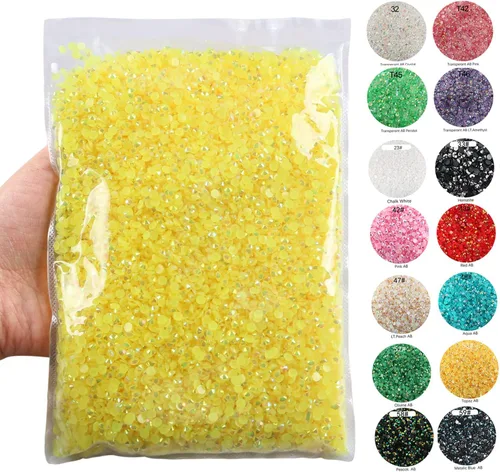Miniatura 8 de Paquete grande de 50000 diamantes de imitación de resina de 0.118 pulgadas (0.118 in), con parte trasera plana, diamantes de imitación de color AB