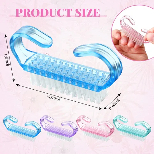 Miniatura 2 de Patelai - Cepillos de uñas a granel para limpieza de mango de uñas, cepillo de uñas colorido a granel para uñas de manos y pies, cepillos