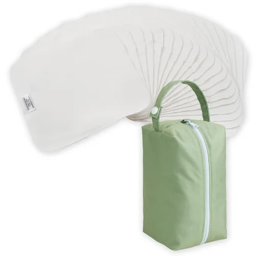 Nora's Nursery Toallitas Reutilizables para Bebé, Paños de Algodón 100%, Toallas Suaves y Absorbentes para Baño y Cara de Recién Nacidos, Incluye 20