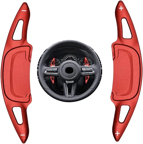 Miniatura 8 de Sports Negro CNC Billet Aluminio Volante Cubiertas de Extensión de Paletas de Cambio Más Grandes Compatibles con mazda3 Axela Mazda 3 2020 2021