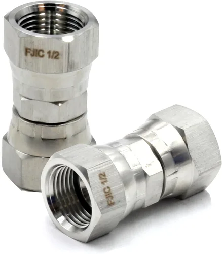 Miniatura 4 de HFS (R) 1/2" hembra JIC giratorio x 1/2" hembra JIC tuerca giratoria Unión de acero inoxidable 304