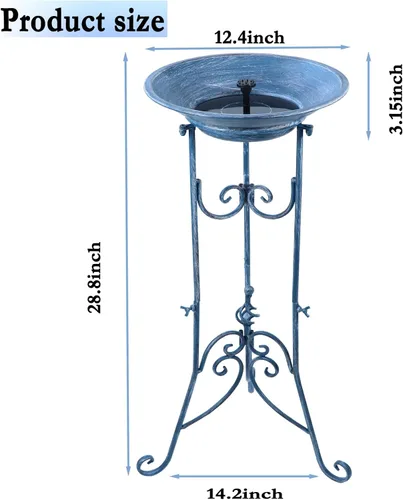 Miniatura 3 de Fuente Solar para Pájaros para Exterior, Juego de Combo de Fuente Solar y Baño de Pájaros con Soporte de Metal y Burbujeador, Baños Solares