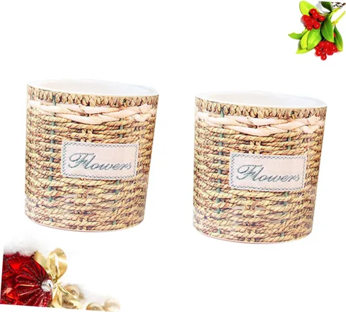 Miniatura 4 de MERRYHAPY 2 latas de riego para plantas de interior, contenedor transparente, violetas africanas, maceta tejida, maceta de riego automático, macetas
