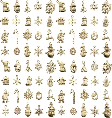 Miniatura 45 de WOCRAFT 60 piezas de dijes de pulsera de cruz dorada KC para juegos de fabricación de joyas, collares, pulseras, llaveros, kit de suministros de KC